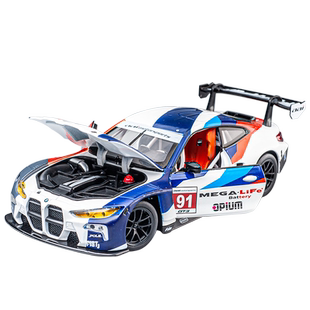 宝马M4 GT3赛车拉车房车合金车模男孩玩具车礼物仿真收藏汽车摆件