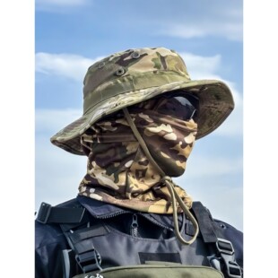 迷彩帽男士户外徒步骑行防晒垂钓神器奔尼帽子套装钓鱼登山渔夫帽