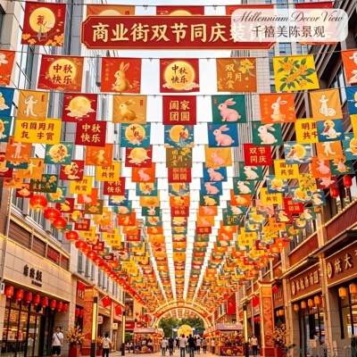 中秋国庆双节商场吊顶天幕引流