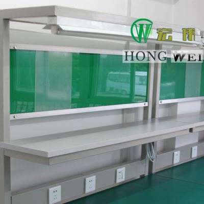 新款工业防静电工作台 流水线操作桌 双层车间装配实验台 带灯 组