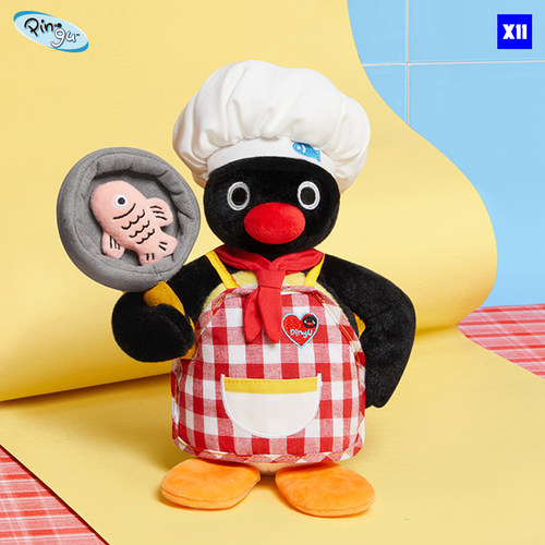 Pingu换装美味大厨毛绒公仔玩偶