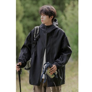 NICEVOW黑武士冲锋衣外套男秋季宽松美式复古潮牌运动上衣夹克