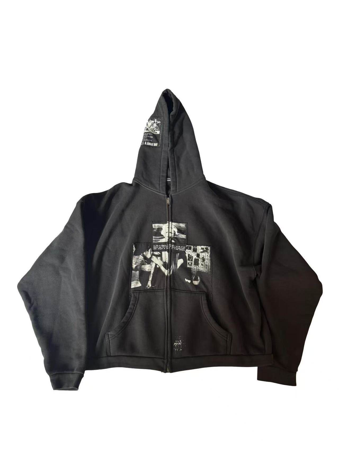 thumbnail for [Ultra-limited] ERD X MAXFIELD Los Angeles limited edition patch-print zip-up hooded sweatshirt