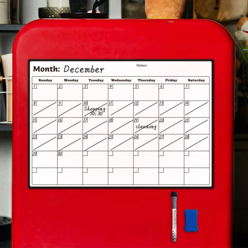 磁性A3月计画表冰箱贴可擦写日程留言板软白板pet写字板彩色表格
