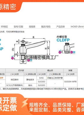 CLMSP4/5/6/8-12/16/20/25/32-B/M/S推压型固定把手可调手柄