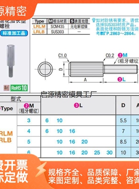 滚花型螺丝LRLM/LRLB3/4/5/6/8/10/滚花加长型盖板螺栓TAH71/72