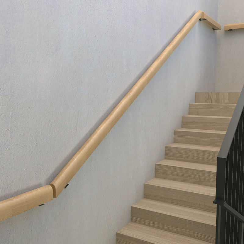 楼梯扶手靠墙幼儿园走廊实木实木