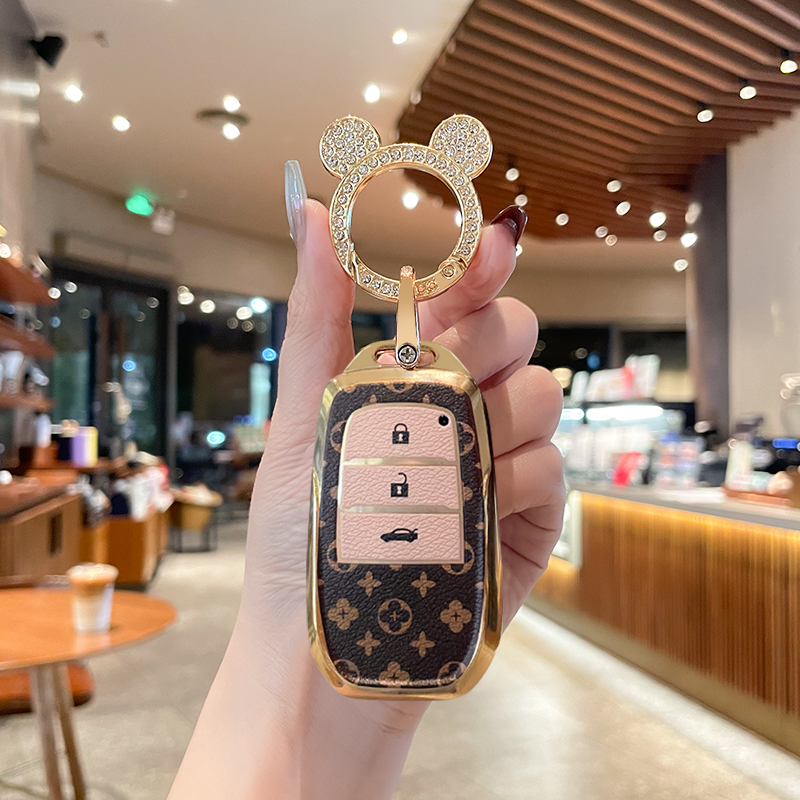 适用于新款丰田凯美瑞钥匙套卡罗拉保护壳汉兰达轻奢包bz5一汽扣