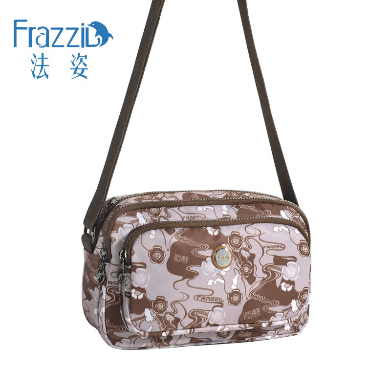 法姿女包斜挎包新款多隔层休闲尼龙小方包单肩包女土时尚妈咪包潮