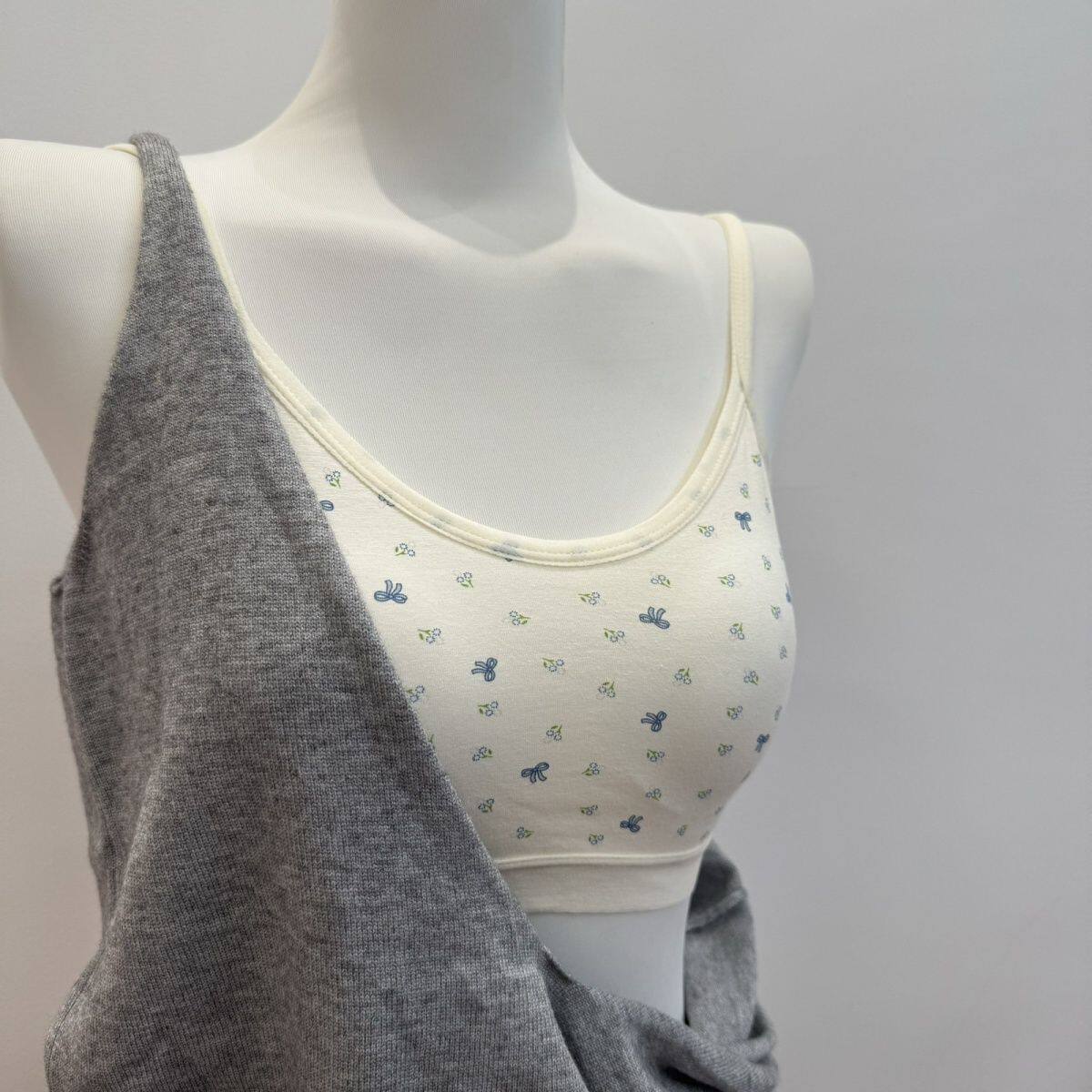 2026新款纯棉内衣初高中学生吊带美背心运动透气少女防震固定文胸