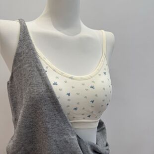 2026新款纯棉内衣初高中学生吊带美背心运动透气少女防震固定文胸