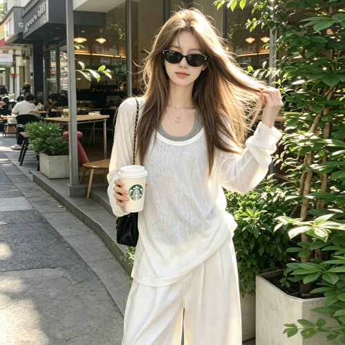 白色宽松慵懒风松弛感长