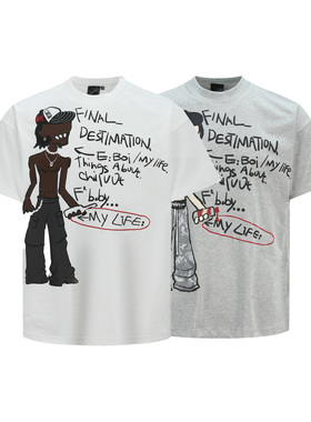 noEmosen（noE）E：boi的生活黑人标语SORONA260G美式国潮短袖