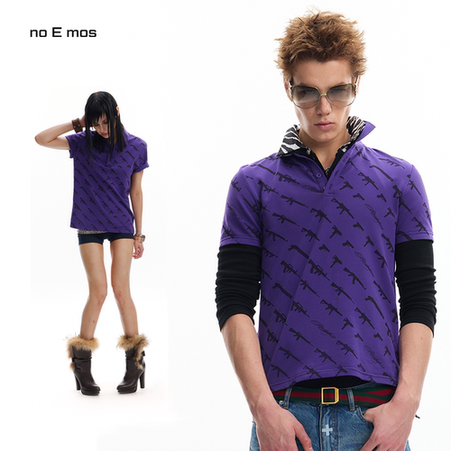 （noE）'HEAT'枪械满印街头polo