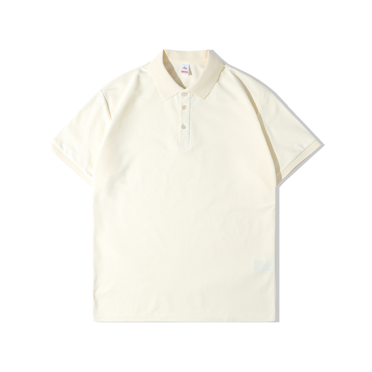 일본식 단순함  브릭 레드 헤비급 다용도 옷깃 반팔 티셔츠 루즈 캐주얼 반소매 여성 및 남성용 폴로 탑