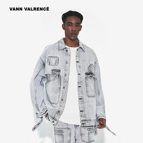 赵珂淳同款山石灰牛仔裤套装