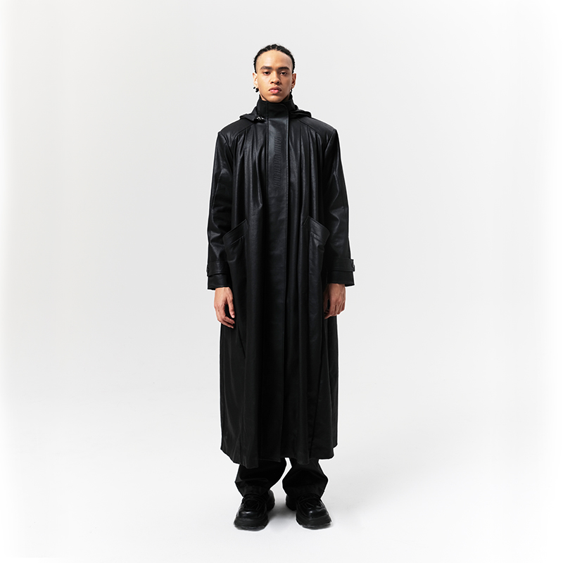 【姚琛同款】廓形亮面牛仔风衣