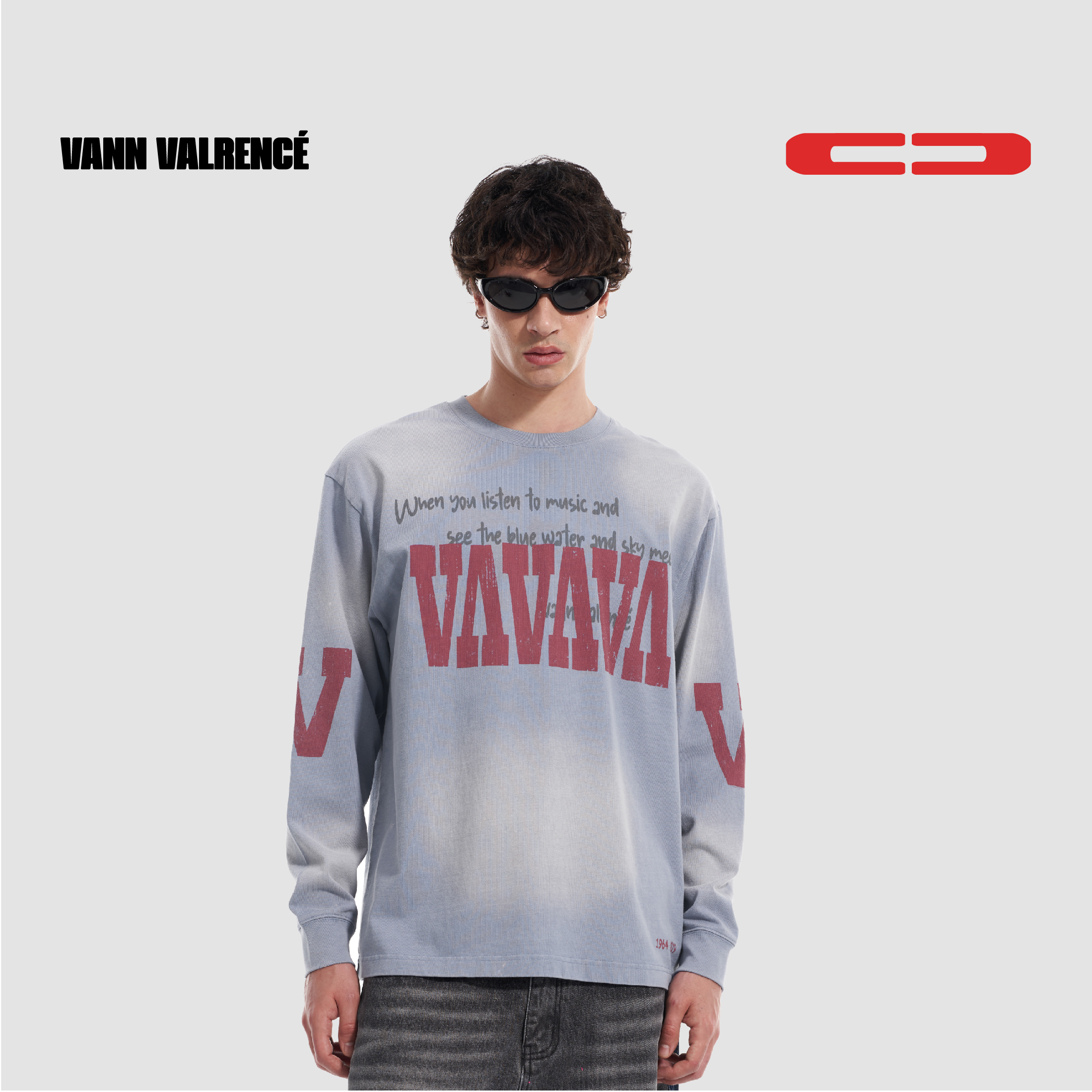 美式复古字母印花长袖T恤上衣男