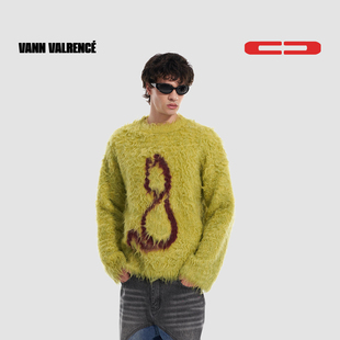 【邓佳鑫同款】VANN VALRENCE宽松长毛卡通图案保暖针织衫毛衣