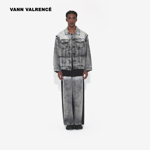 【俞灏明同款】VANN VALRENCE复古山石灰水洗做旧牛仔夹克外套男
