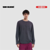 严浩翔同款 VANN VALRENCE 纯棉做旧烫钻长袖 字母宽松T恤上衣