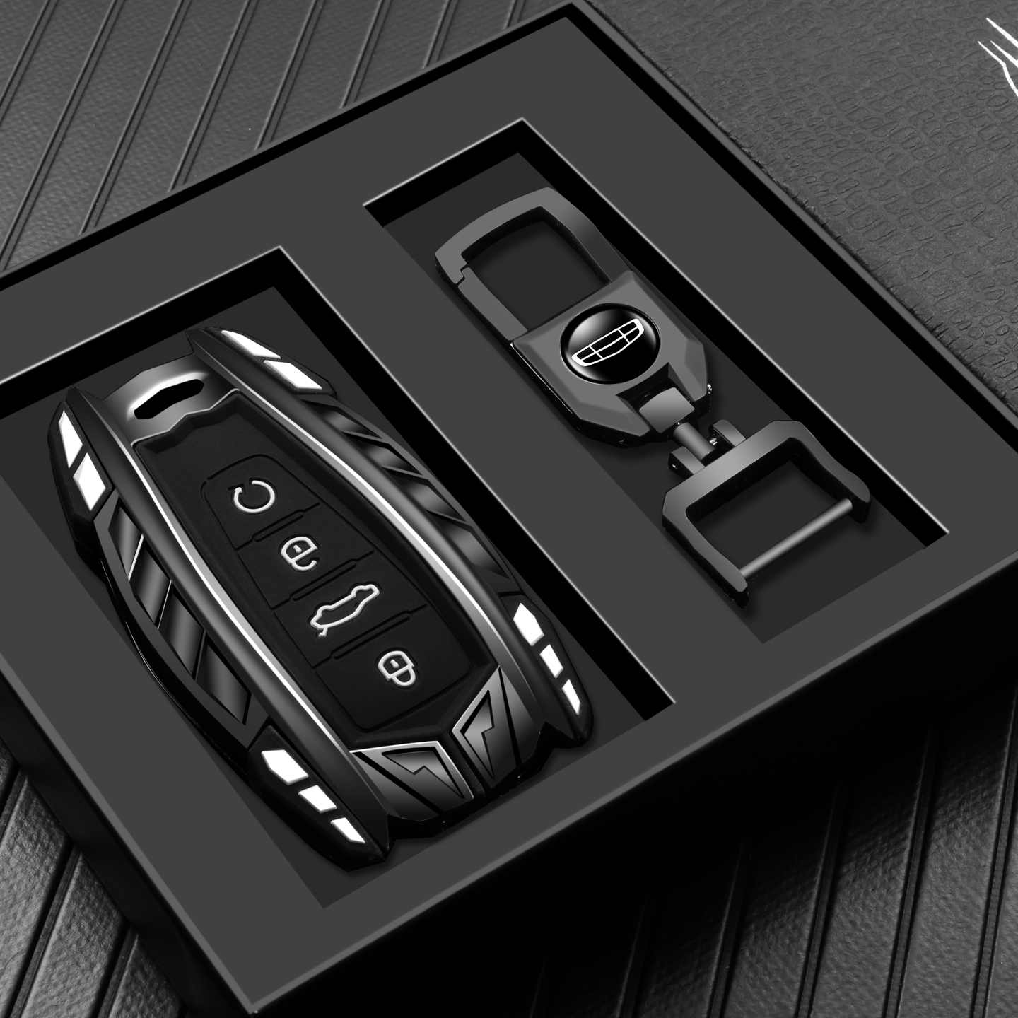 时尚新款吉利机甲风金属钥匙套