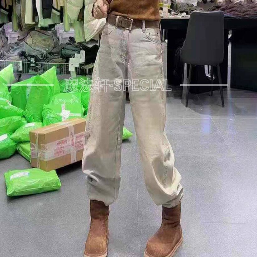 复古水洗牛仔裤女2025新款冬季高腰显瘦直筒裤后口袋长裤子欧货Q,女装/女士精品,牛仔裤,淘宝优惠券,粉丝福利购,淘宝优惠卷