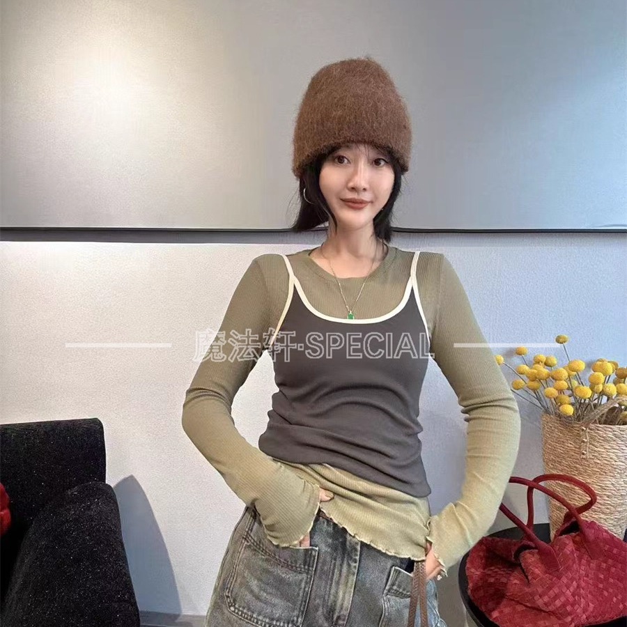 撞色两件套小衫欧洲站女装