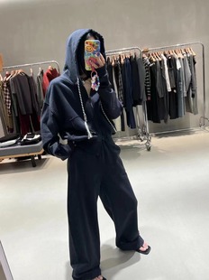现货 外套阔腿裤 连帽休闲运动套装 拉链长袖 两件套女2025新款