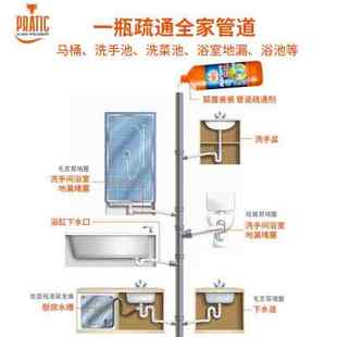 PRATIC狐狸爸爸 进口管道疏通剂强劲溶解疏通堵塞杀菌除臭