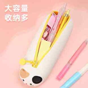 日本LIHIT LAB 喜利卡通软硅胶笔袋多功能大容量创意简约铅笔袋女