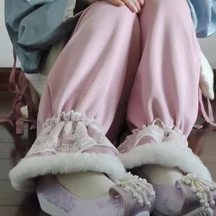 汉服马面裙打底裤加绒防走光神器蕾丝束脚居家旗袍衬裤保暖秋冬季