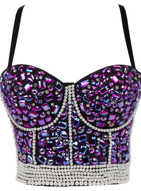 Stud shaped camisole stage costume钉珠塑形吊带背心舞台表演服