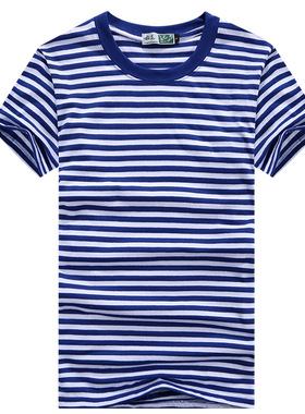 Short sleeve striped T-shirt navy shirt短袖条纹T恤男士海军衫
