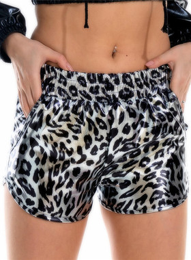 Bright leopard print nightclub party shorts 亮色豹纹派对短裤