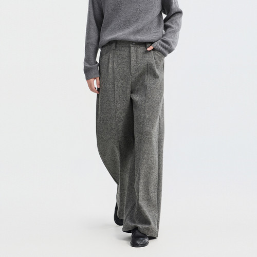 伯爵卓尔25初冬立体剪裁设计宽松休闲裤男士含羊毛加厚阔腿长裤子