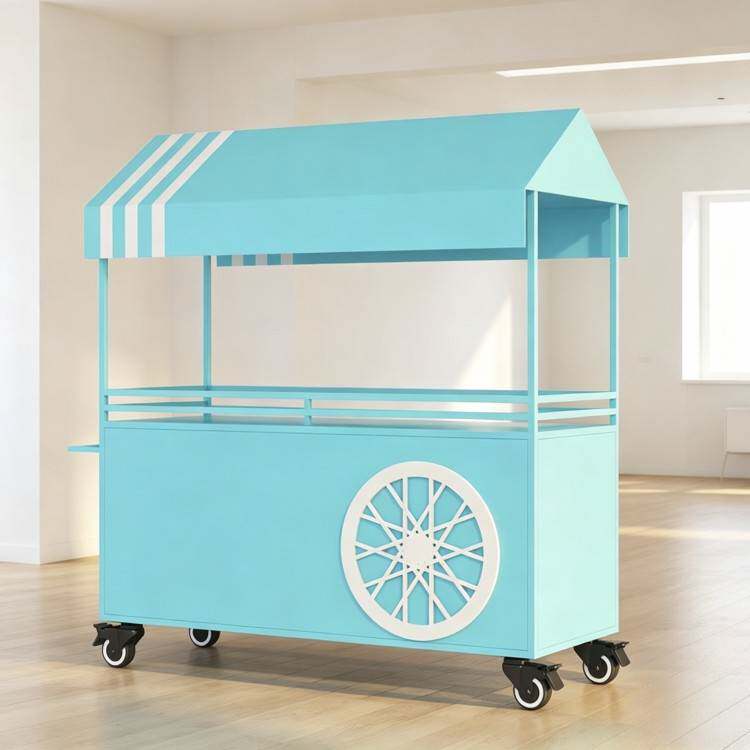 商业街活动推广花车展示台花束架美食特色小吃摊位小推车网红打卡