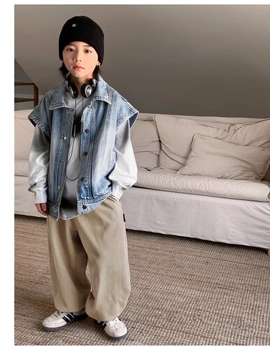 秋装童装2026新款儿童牛仔马甲男童背心春秋款大童坎肩男孩洋气