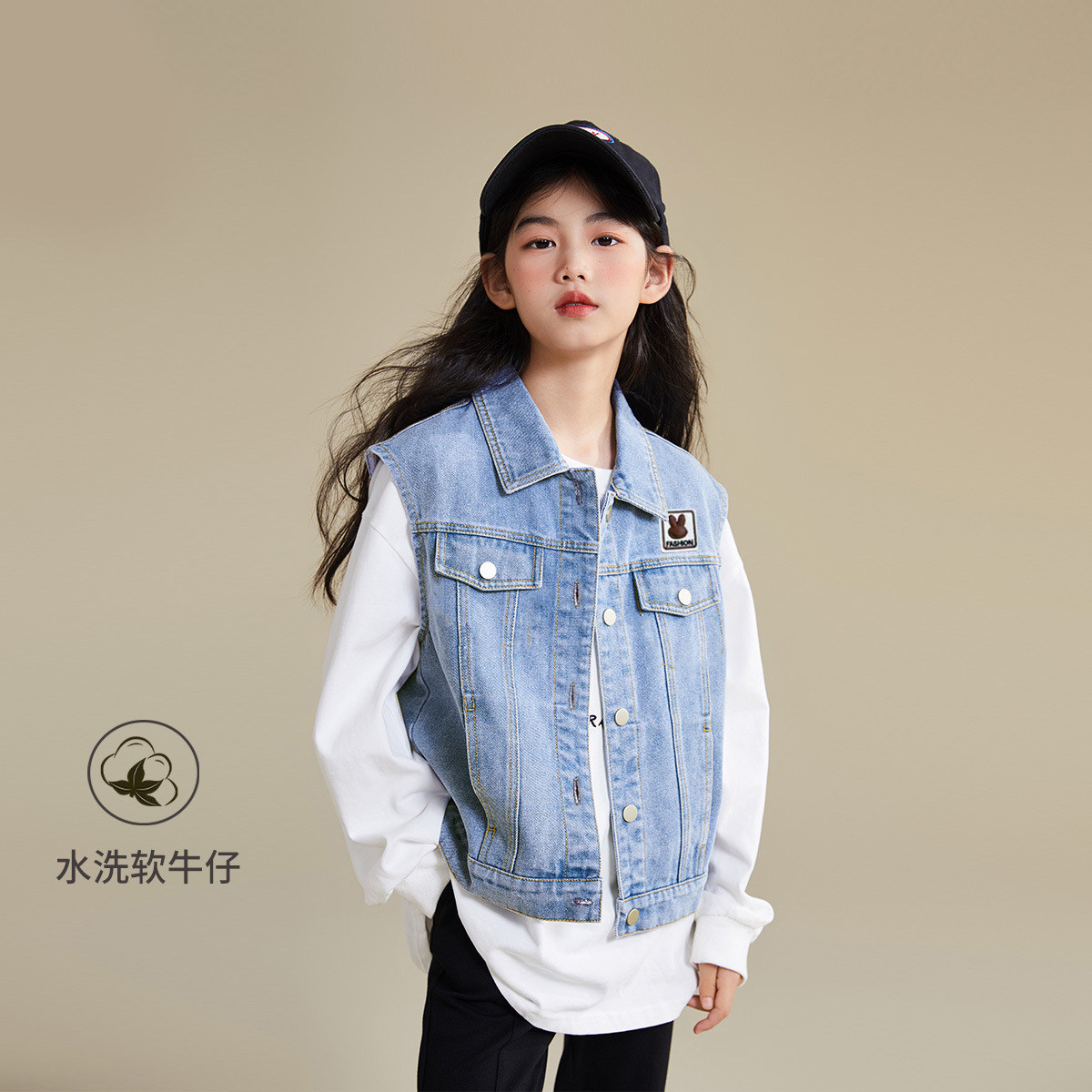 女童牛仔马甲2026春秋新款中小儿童坎肩宝宝休闲背心上衣牛仔外套
