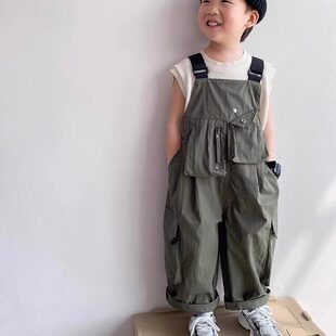 男女童工装背带裤童装春秋休闲百搭舒适夏款长裤吊带裤儿童宽松薄