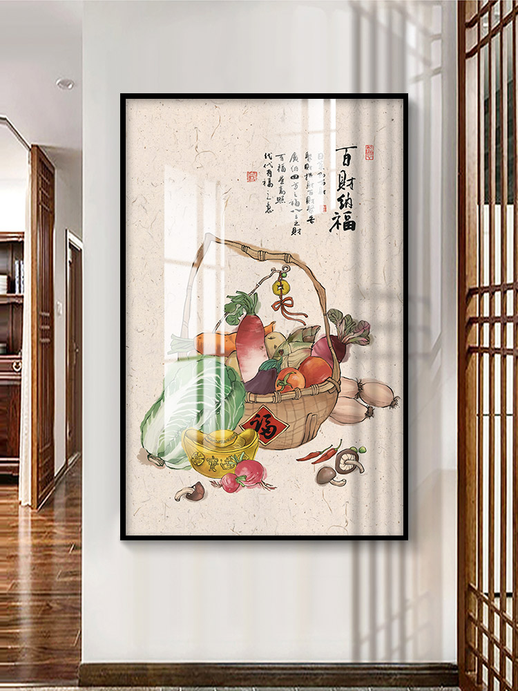 定做五壁丰谷登玄关挂包厢客厅背景墙面壁走画入户画过道廊传统装