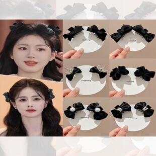 蝴蝶结发夹侧边刘海夹高级感公主头小抓夹女2025新款夹子耳后发卡