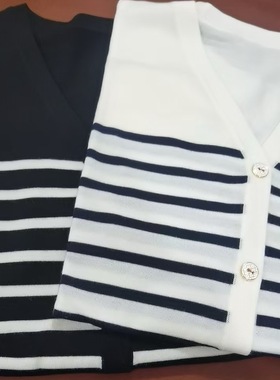 之某禾～精纺康赛妮条纹开衫905～少量不加单