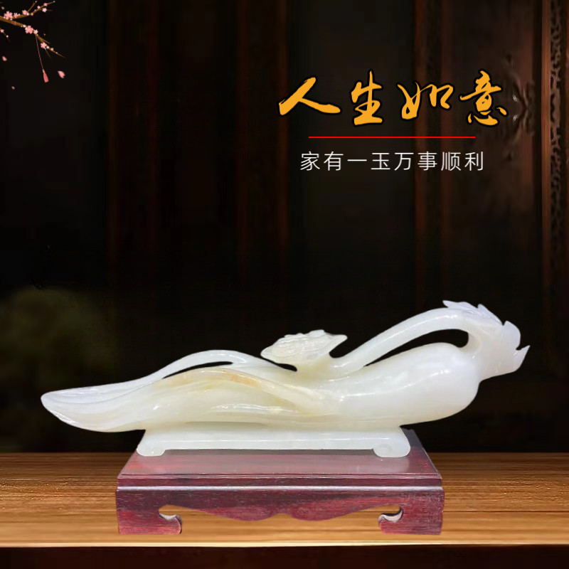 天然玉石手工雕刻摆件人生如意吉祥物玄关镇宅招财乔迁开业送礼品
