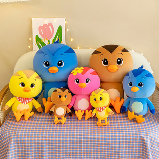 可爱萌鸡小队毛绒玩具布娃娃儿童节日布娃娃玩偶鸡妈妈鸡宝宝一家