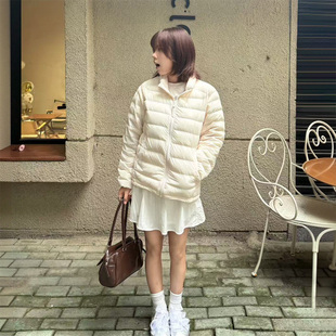 GOLFCROSS可收纳轻便排骨羽绒服男女款冬季2025新款轻薄立领外套