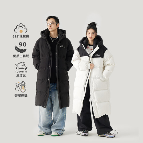 GOLFCROSS长款连帽羽绒服