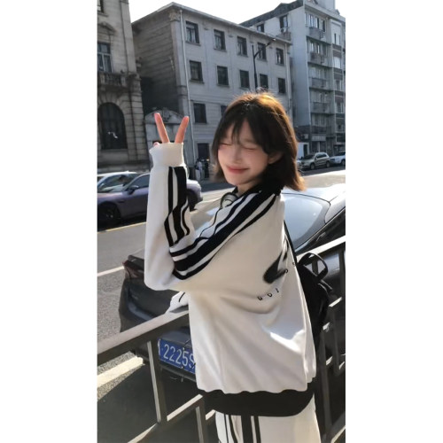 春秋宽松开衫百搭休闲套装