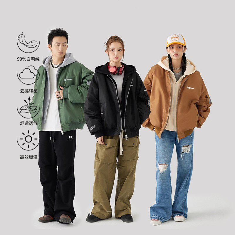 GOLFCROSS美式复古工装羽绒服