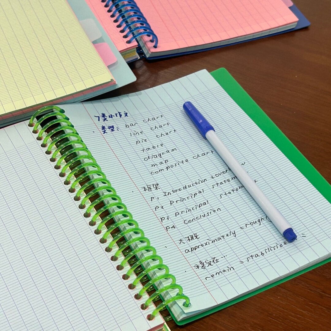 美式A4法文格彩页索引线圈本学生分科巩固错题笔记本diy手账本子